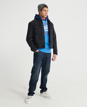 Superdry Ethan Classic Straight Férfi Farmer Kék | UPVMX9571